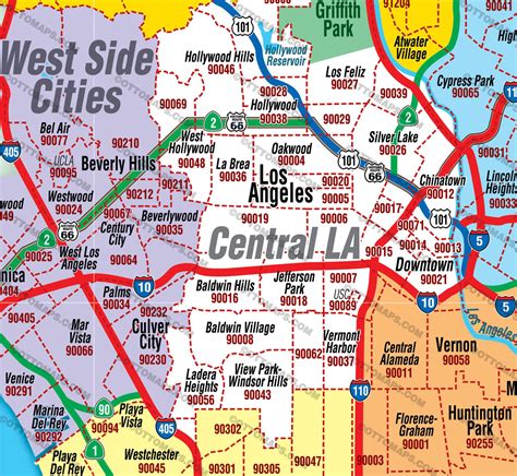 Los Angeles Zip Codes Map
